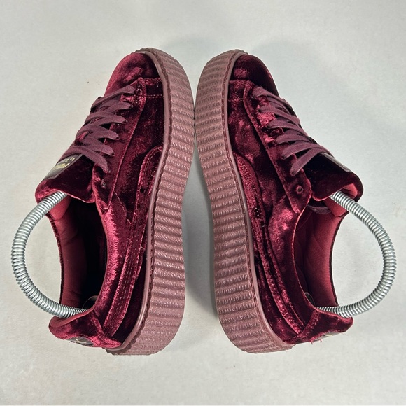 Puma x FENTY by Rihanna Creeper Velvet Platform Red & Gold Shoes; Women’s Sz 7.5 - Picture 5 of 16
